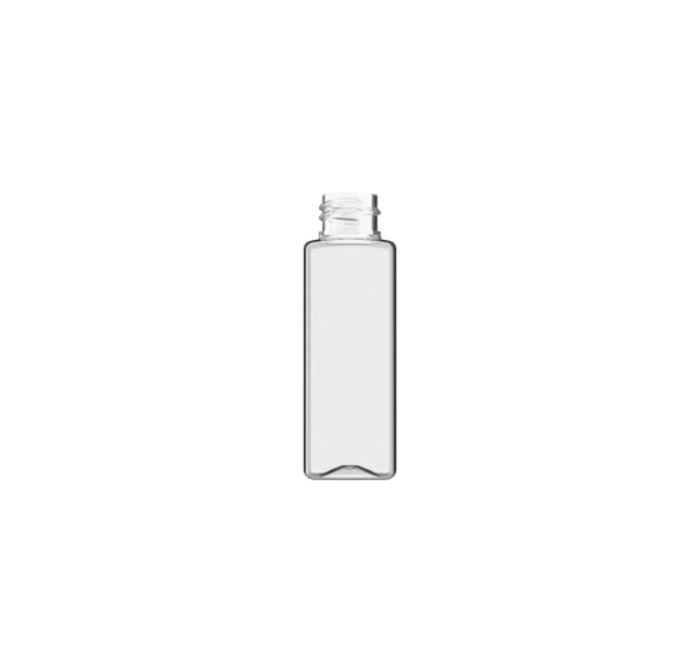 150ml Clear PET Square Bottle, 24/410 Neck